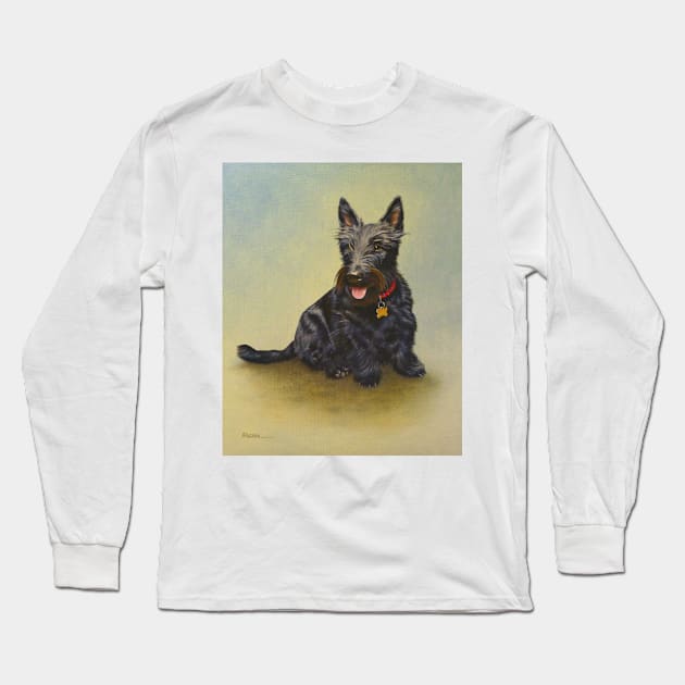 Scottish terrier! Long Sleeve T-Shirt by fionahooperart